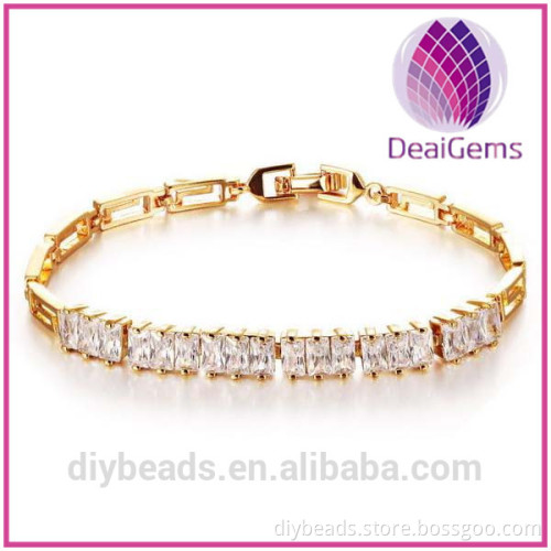 Fashion crystal bracelet and plated 18K gold chain with Rhinestone for wedding bracelet
